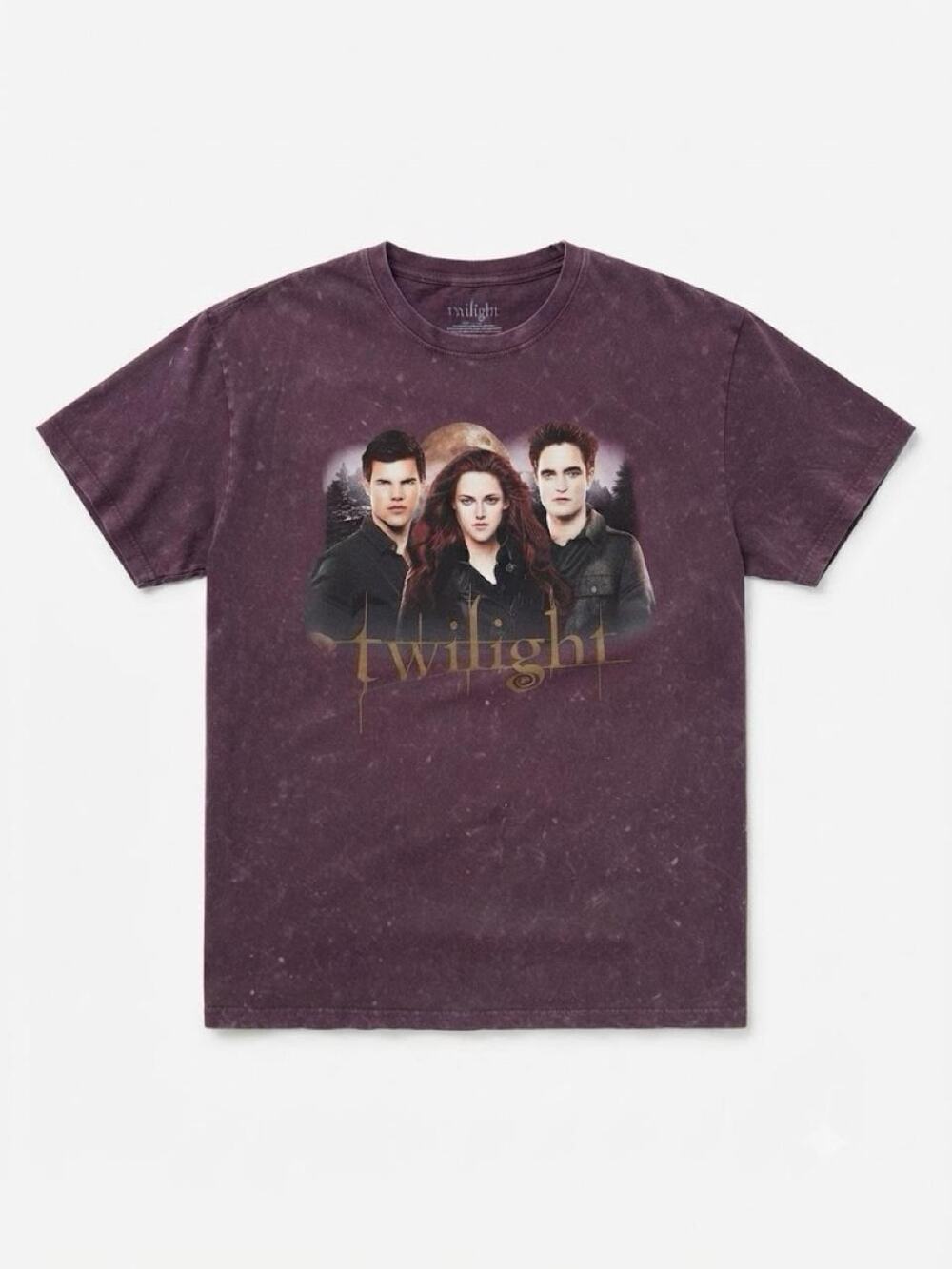 The Twilight Saga Acid Wash Graphic T-Shirt Purple